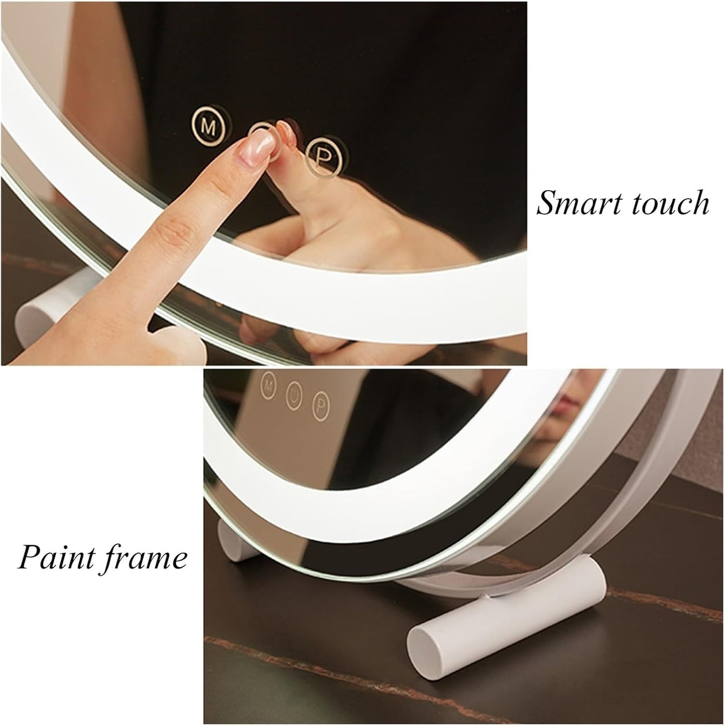 LED Makeup Mirror - Round with Stand