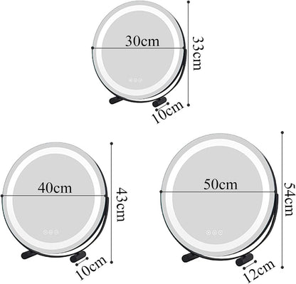 LED Makeup Mirror - Round with Stand
