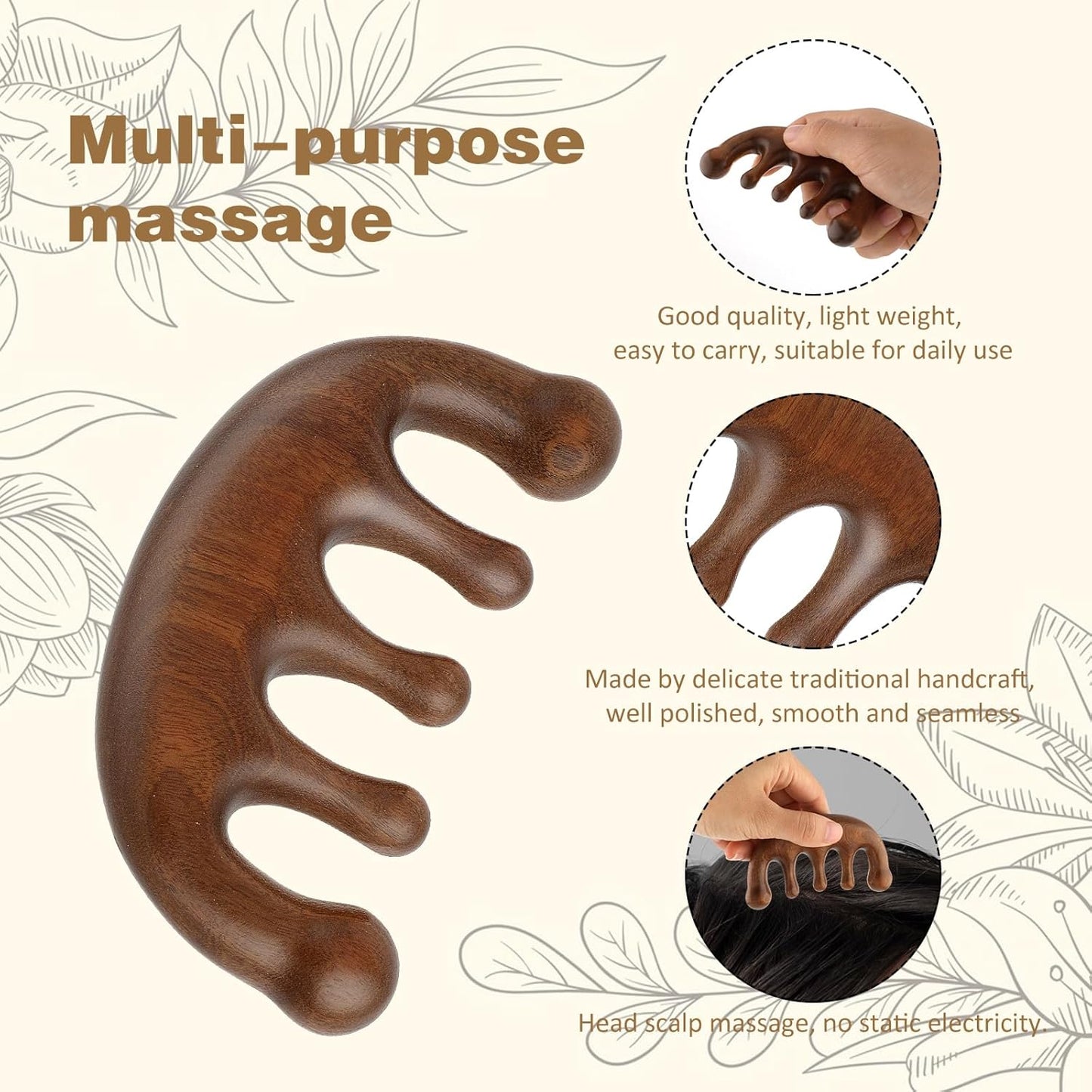 Natural Wood Scalp Massage Comb