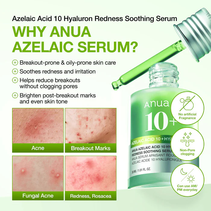 Anua Azelaic Acid 10 + Hyaluron Redness Soothing Serum