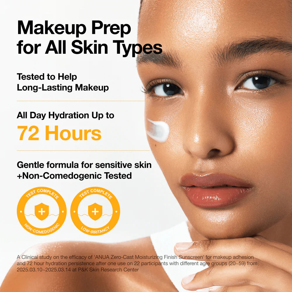 Anua Zero-Cast Moisturizing Finish Sunscreen SPF50