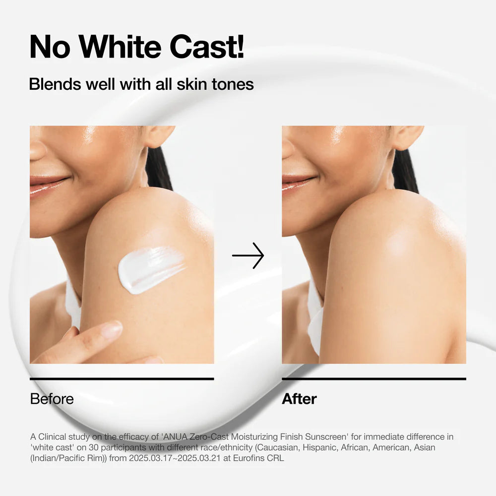 Anua Zero-Cast Moisturizing Finish Sunscreen SPF50