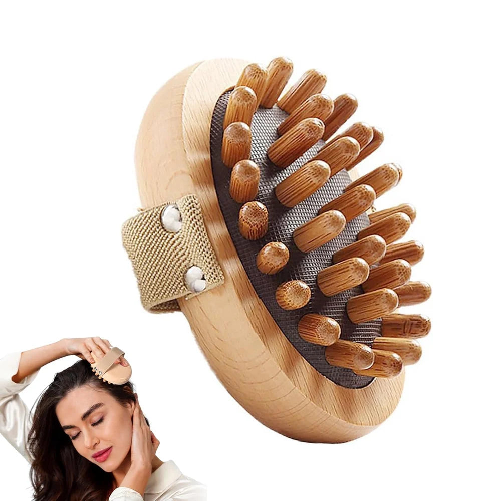 Meridian Pressure Brush Wooden Body Massager